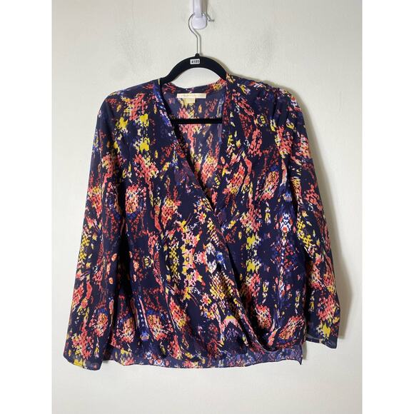 Cooper and Ella Multicolor V-Neck Long Sleeve Sz L - Picture 1 of 3